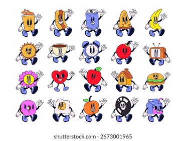 Retro Groovy Mascot Character Element