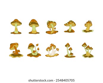 Retro Groovy Mushroom Element Set 
