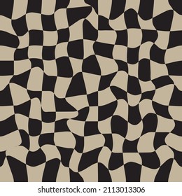 Retro groovy print with check illustration for graphic tee t shirt or poster sticker