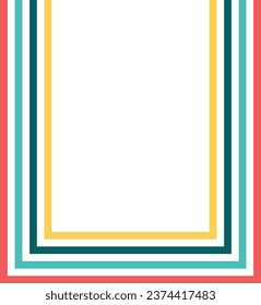 Retro Groovy Rainbow In Colorful Design. Geometric Lines. Vector Illustration Set. 