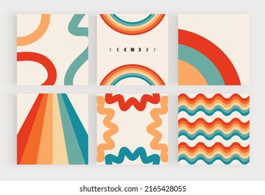 Retro Groovy Social Media Background