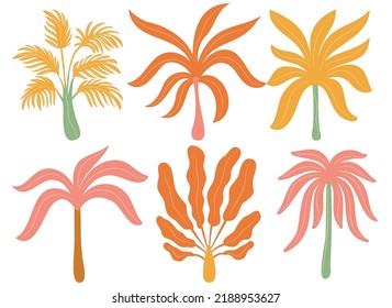 retro groovy summer tropic palm tree