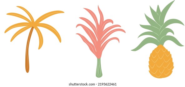 retro groovy summer tropic palm tree