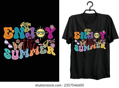 Retro Groovy Summer T-shirt Design. Funny Gift Item Groovy Summer T-shirt Design For All People.