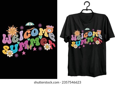 Retro Groovy Summer T-shirt Design. Funny Gift Item Groovy Summer T-shirt Design For All People.