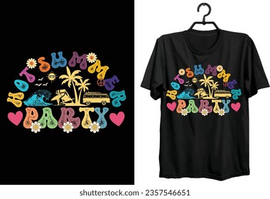 Retro Groovy Summer T-shirt Design. Funny Gift Item Groovy Summer T-shirt Design For All People.