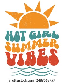 Retro Groovy Summer Vibes For Women Men Kids Summer Vacation T-Shirt,  Sunset Groovy Summer Shirt, Groovy Design, Beach Vacation, Groovy Vintage Design, Spring Break Shirt