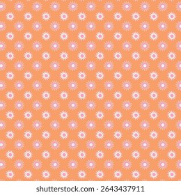 Retro Groovy Sunburst Seamless Pattern, 70s Style Psychedelic Star Flower Vector Background