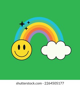 Retro groovy vector illustration 70s style.