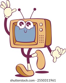 Retro groovy vintage TV cartoon character