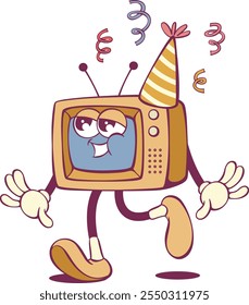 Retro groovy vintage TV cartoon character