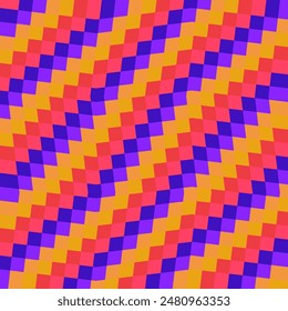 Retro groovy wavy background. Psychedelic checkerboard Y2K 80s  twisted and distorted vector texture 