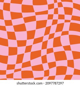 Retro Groovy Wavy Psychedelic Checkerboard Check Y2K 90s Phone Case Background Stationary Fashion Textile Repeat Pattern - Shutterstock ID 2097787297