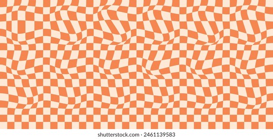 Retro Groovy Wavy Psychedelic Checkerboard Check Y2K 90s Phone Case Background Stationary Fashion Textile Repeat Pattern. vector illustration. eps 10