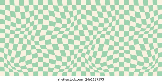 Retro Groovy Wavy Psychedelic Checkerboard Check Y2K 90s Phone Case Background Stationary Fashion Textile Repeat Pattern. vector illustration. eps 10