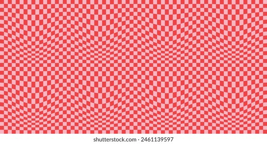 Retro Groovy Wavy Psychedelic Checkerboard Check Y2K 90s Phone Case Background Stationary Fashion Textile Repeat Pattern. vector illustration. eps 10