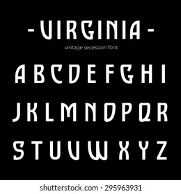 Fonte retrô grotesk. Fonte de secessão vintage. Letras maiúsculas.