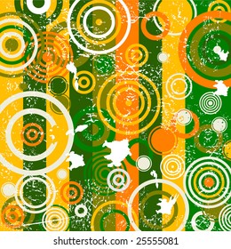 Retro grunge background with concentric circles  (vector)