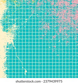 Retro grunge background. Groovy ornament. Retro groovy grunge. Blue wallpaper. 60s and 70s groovy vintage style. Grunge hipppie wallpaper. Y2k trendy style. Nostalgia for the 70s.