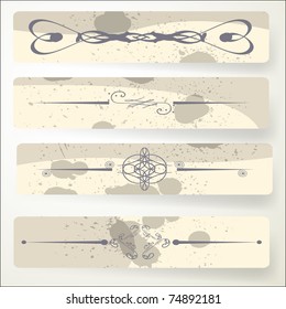 Retro grunge banners. Vector illustration.
