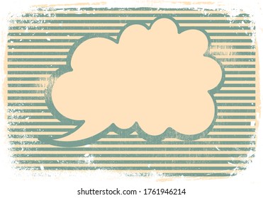 Retro Grunge Blank Speech Bubble Background