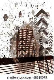 retro grunge city background