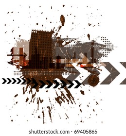 retro grunge city background