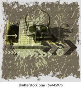 retro grunge city background