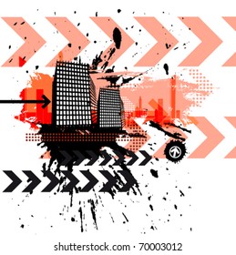 retro grunge city background.
