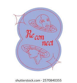 Retro Grunge Collage Sticker with Textured Aesthetic