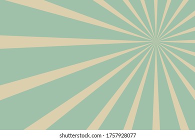 Retro grunge horizontal background. Pale blue and beige color burst background.  