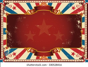 Retro grunge horizontal background. a vintage poster with red sunbeams for your advertising. Perfect size for a screen.