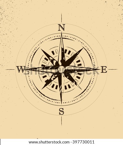 retro grunge old compass