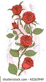 Retro grunge roses