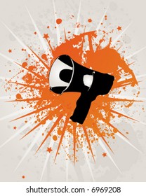 Retro Grunge Star Megaphone