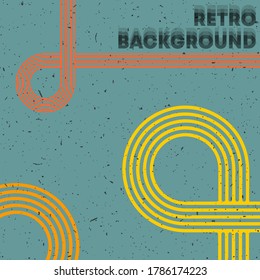 Retro grunge texture background with vintage color stripes. Vector illustration.