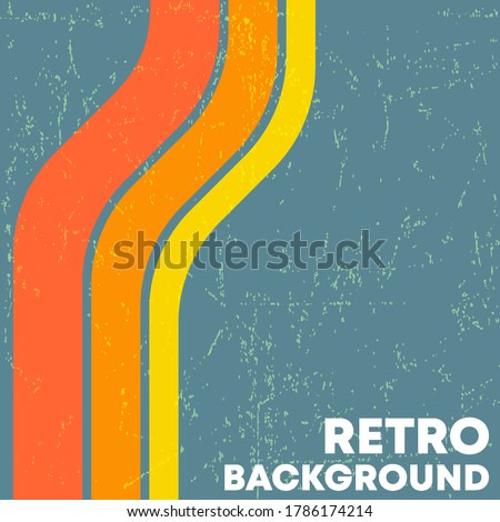 Retro grunge texture background with vintage color stripes. Vector illustration.