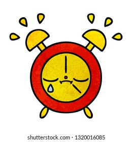 retro grunge texture cartoon of a alarm clock