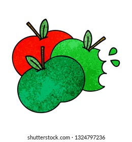 retro grunge texture cartoon of a apples