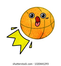 retro grunge texture cartoon of a basketball