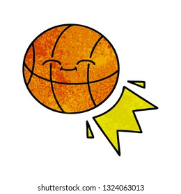 retro grunge texture cartoon of a basketball