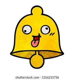 retro grunge texture cartoon of a bell