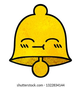 retro grunge texture cartoon of a bell