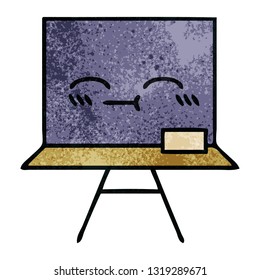 retro grunge texture cartoon of a chalkboard