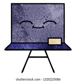 retro grunge texture cartoon of a chalkboard