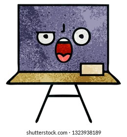 retro grunge texture cartoon of a chalkboard