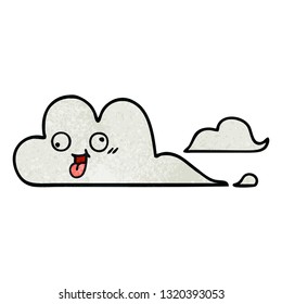 caricatura de textura de grunge retro de una nube