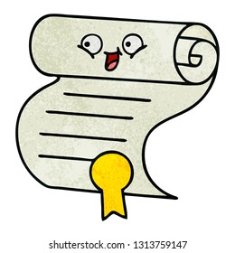 caricatura de textura retro grunge de un contrato