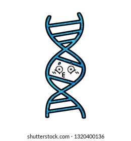 retro grunge texture cartoon of a DNA strand