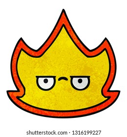 retro grunge texture cartoon of a fire